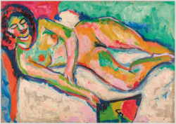 Akustikbild mit einem Motiv von Ernst Ludwig Kirchner mit dem Titel "Liegender Akt mit Fächer"